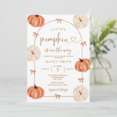 RUSTIC pompoen is op komst Baby Shower Kaart (Staand voorkant)