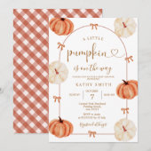 RUSTIC pompoen is op komst Baby Shower Kaart (Voorkant / Achterkant)