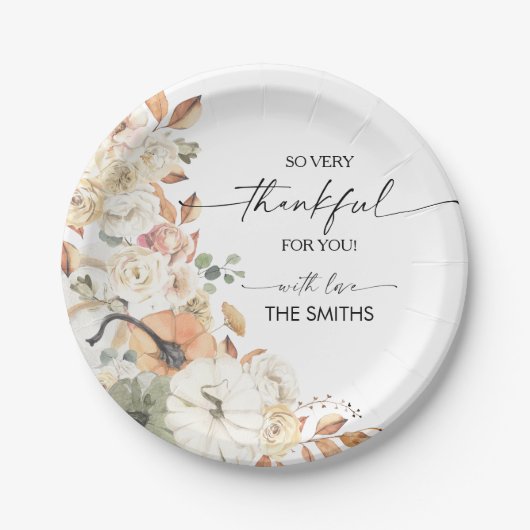 Rustic Pompoenen Thanksgiving Diner Papieren Bord (Voorkant)