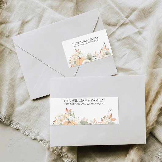 Rustic Pompoenen Thanksgiving Retouradreslabel Etiket