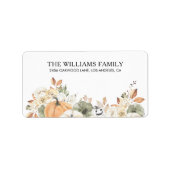 Rustic Pompoenen Thanksgiving Retouradreslabel Etiket (Voorkant)