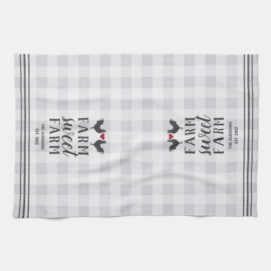 Rustic Poned Personalized Boerderij Sweet Boerderi Theedoek (Horizontaal)