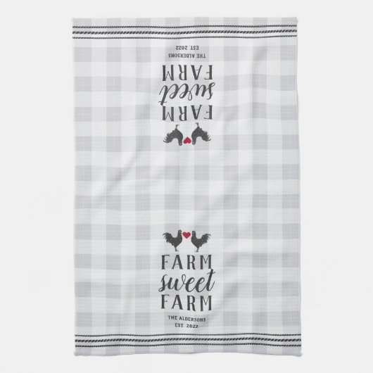 Rustic Poned Personalized Boerderij Sweet Boerderi Theedoek (Verticaal)