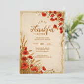 Rustic Poppy Thanksgiving Celebration Kaart (Staand voorkant)