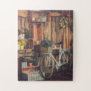 Rustic Porch Flowers Bicycle Legpuzzel