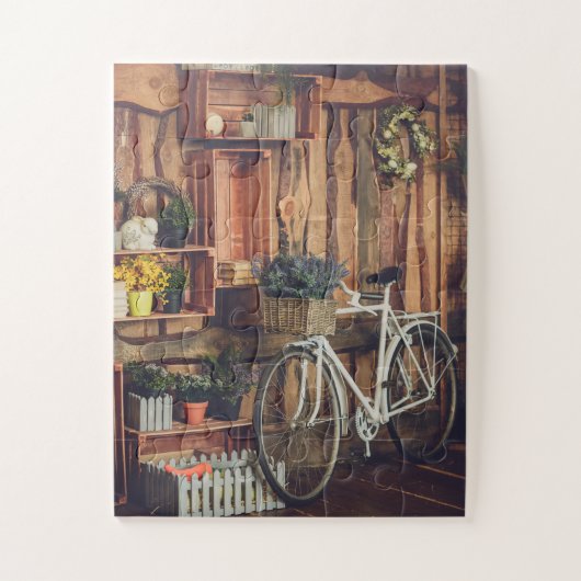 Rustic Porch Flowers Bicycle Legpuzzel (Verticaal)