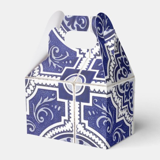 Rustic  Portugees Tiles Pattern - Azulejo Bedankdoosjes (Achterkant)