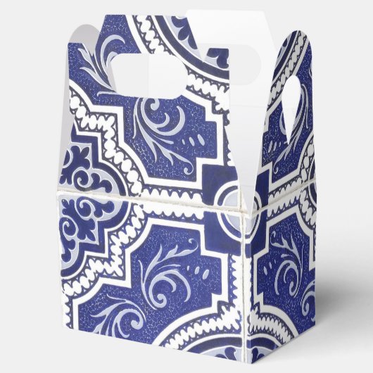 Rustic  Portugees Tiles Pattern - Azulejo Bedankdoosjes (Geopend)