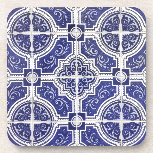 Rustic  Portugees Tiles Pattern - Azulejo Bier Onderzetter (Voorkant)