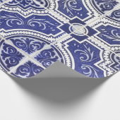 Rustic  Portugees Tiles Pattern - Azulejo Cadeaupapier (Hoek)
