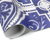 Rustic  Portugees Tiles Pattern - Azulejo Cadeaupapier (Rol Hoek)