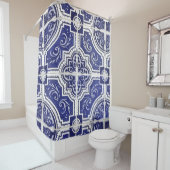 Rustic Portugees Tiles Pattern - Azulejo Douchegordijn (In situ)