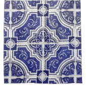 Rustic Portugees Tiles Pattern - Azulejo Douchegordijn (Voorkant)