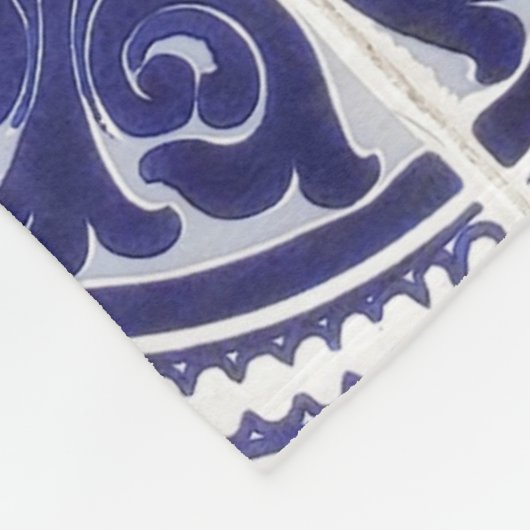 Rustic  Portugees Tiles Pattern - Azulejo Fleece Deken (Hoek)