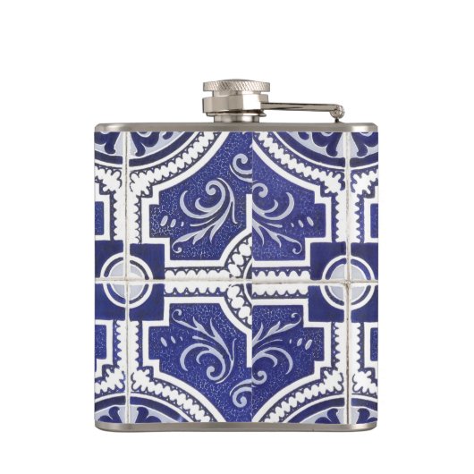 Rustic  Portugees Tiles Pattern - Azulejo Heupfles (Achterkant)