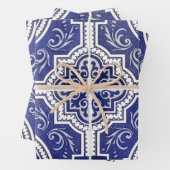 Rustic  Portugees Tiles Pattern - Azulejo Inpakpapier Vel (In situ)