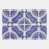 Rustic  Portugees Tiles Pattern - Azulejo Inpakpapier Vel (Voorkant)