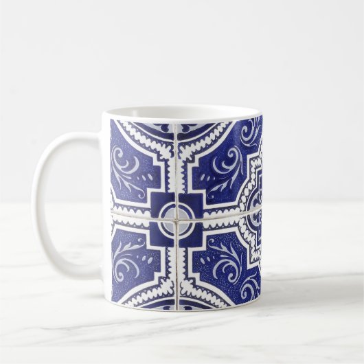 Rustic  Portugees Tiles Pattern - Azulejo Koffiemok (Links)