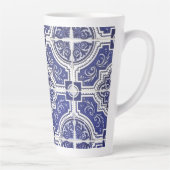 Rustic  Portugees Tiles Pattern - Azulejo Latte Mok (Rechts)