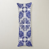 Rustic  Portugees Tiles Pattern - Azulejo Lichaamskussen (Achterkant (Verticaal))
