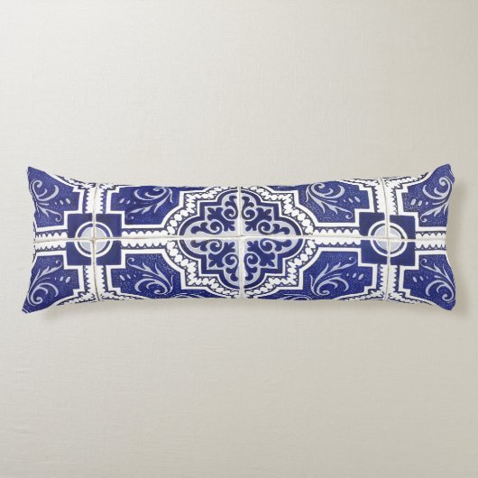 Rustic  Portugees Tiles Pattern - Azulejo Lichaamskussen (Voorkant)