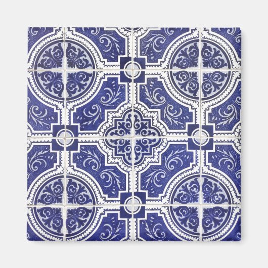 Rustic  Portugees Tiles Pattern - Azulejo Magneet (Voorkant)