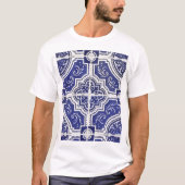 Rustic  Portugees Tiles Pattern - Azulejo T-shirt (Voorkant)
