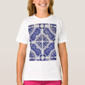 Rustic  Portugees Tiles Pattern - Azulejo T-shirt (Voorkant)
