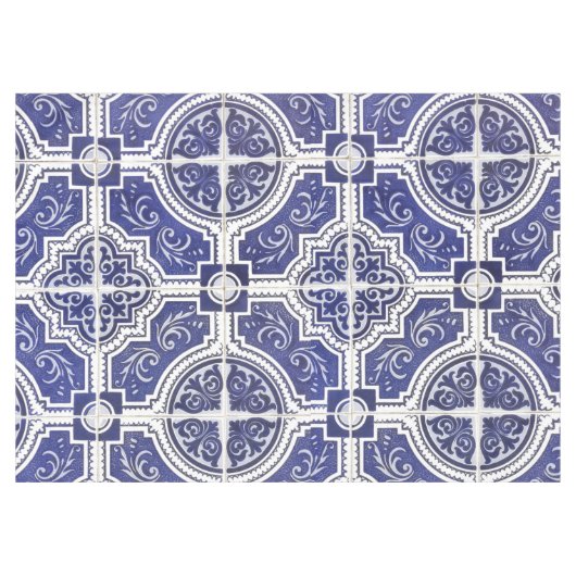 Rustic Portugees Tiles Pattern - Azulejo Tafelkleed (Voorkant (Horizontaal))