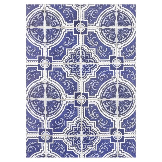 Rustic Portugees Tiles Pattern - Azulejo Tafelkleed (Voorkant)