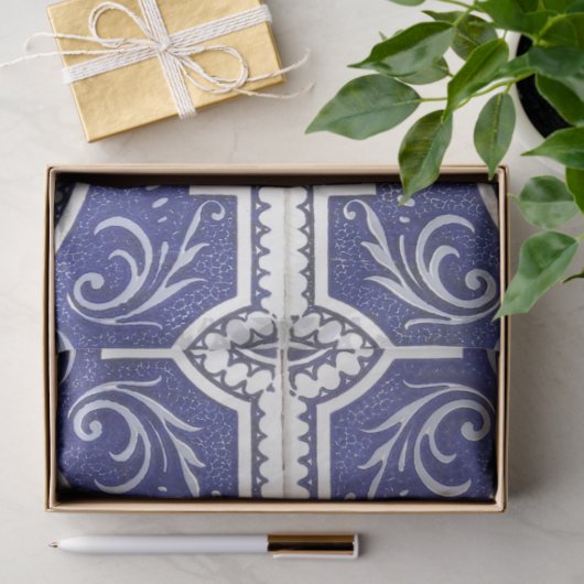 Rustic  Portugees Tiles Pattern - Azulejo Tissuepapier (Geschenk)