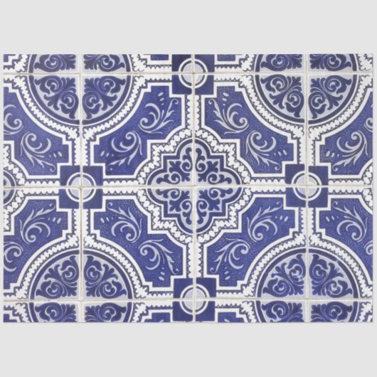 Rustic  Portugees Tiles Pattern - Azulejo Tissuepapier (Voorkant)