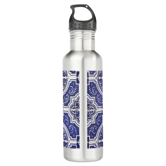 Rustic  Portugees Tiles Pattern - Azulejo Waterfles (Achterkant)