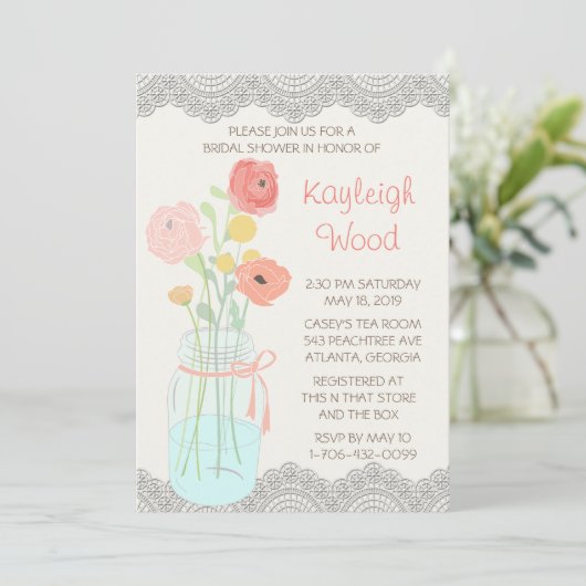 Rustic Posh in koraal Kaart (Staand voorkant)