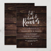 Rustic Post bruiloft Brunch, Eten, Drinken en Hers Kaart (Voorkant / Achterkant)