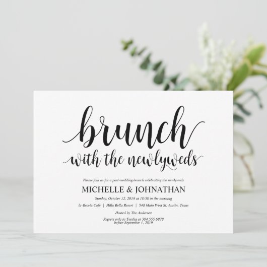 Rustic Post Wedding Brunch Uitnodiging Kaart (Staand voorkant)