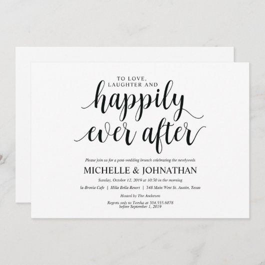 Rustic Post Wedding Brunch Uitnodiging Kaart (Voorkant / Achterkant)