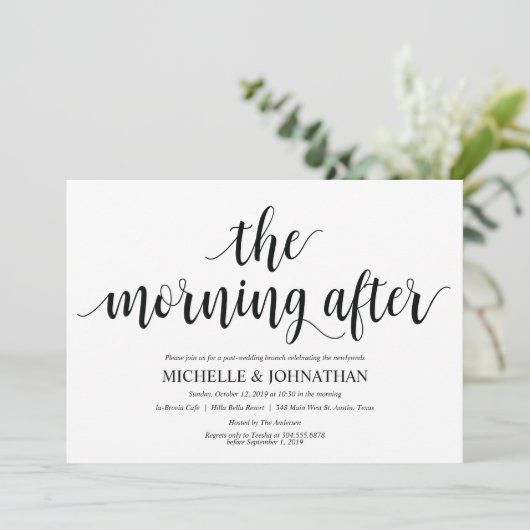 Rustic Post Wedding Brunch Uitnodigingskaart Kaart (Staand voorkant)