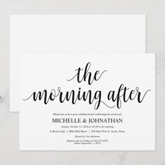 Rustic Post Wedding Brunch Uitnodigingskaart Kaart (Voorkant / Achterkant)