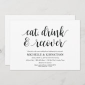 Rustic Post Wedding Brunch Uitnodigingskaart Kaart (Voorkant / Achterkant)