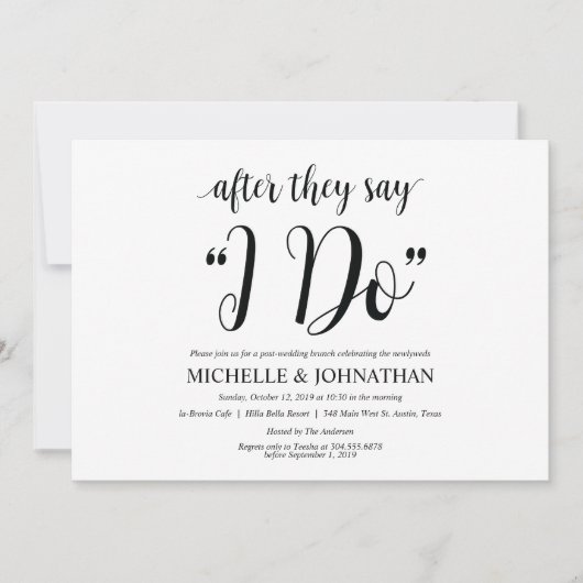 Rustic Post Wedding Brunch Uitnodigingskaart Kaart (Voorkant)