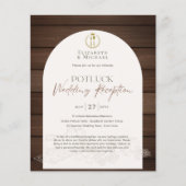 Rustic POTLUCK Sjabloon voor uitnodiging huwelijk (Voorkant)