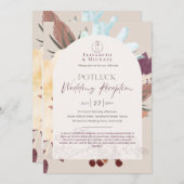 Rustic POTLUCK Wedding Reception Sjabloon Invite F Kaart (Voorkant / Achterkant)