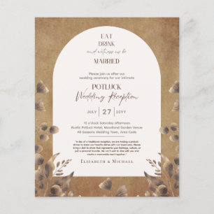 Rustic POTLUCK Wedding Reception Sjabloon nodigt u Flyer