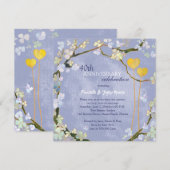 Rustic Powder Blue Wedding Jubileum Kaart (Voorkant / Achterkant)