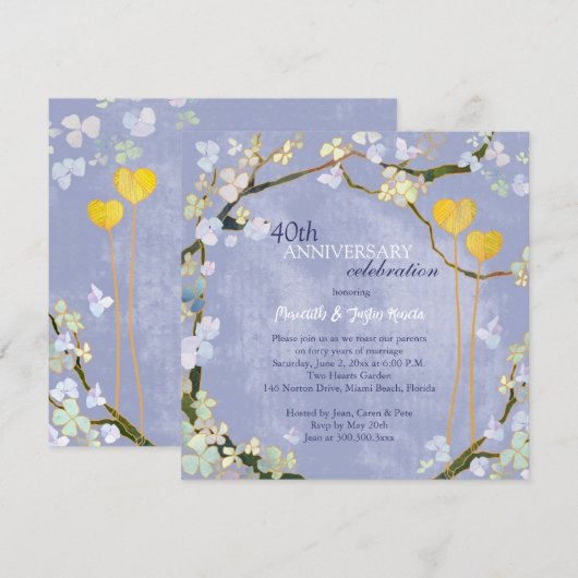 Rustic Powder Blue Wedding Jubileum Kaart (Voorkant / Achterkant)