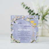 Rustic Powder Blue Wedding Jubileum Kaart (Staand voorkant)