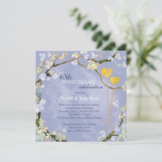 Rustic Powder Blue Wedding Jubileum Kaart (Staand voorkant)