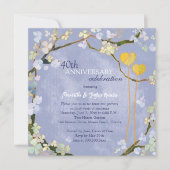 Rustic Powder Blue Wedding Jubileum Kaart (Voorkant)
