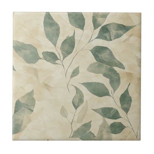 Rustic Pressed Leaves Pattern– Autumn Botanical 11 Tegeltje (Voorkant)